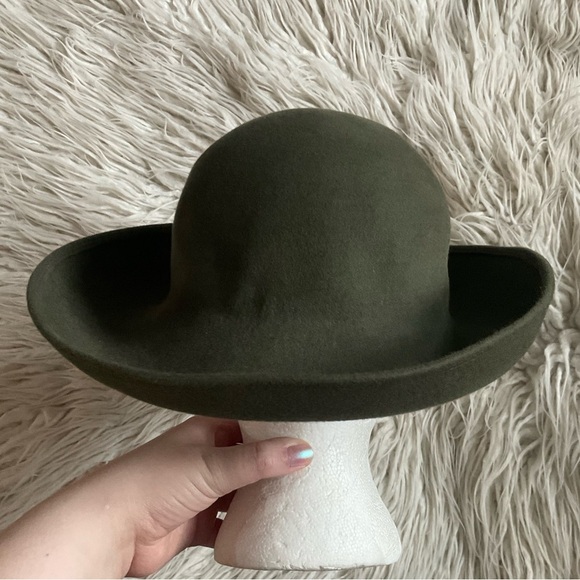 Patricia Underwood Olive Green Vintage Wool Felt Hat EUC One Size - Picture 3 of 8